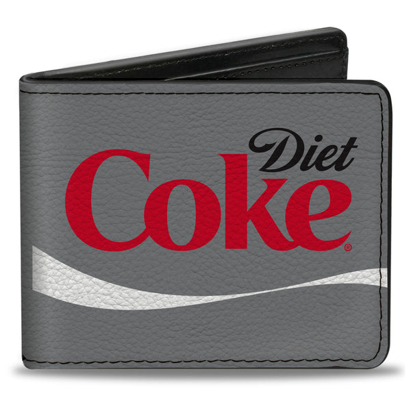 Buckle-Down Bi-Fold Wallet - DIET COKE Ribbon Logo Gray/Black/Red/White