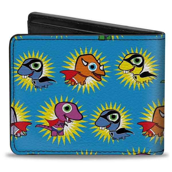 Buckle-Down Bi-Fold Wallet - Dinosaur Superhero Baby Blue