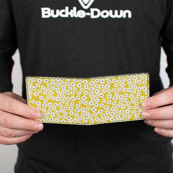 Buckle-Down Bi-Fold Wallet - Ditsy Floral Yellow White Brown
