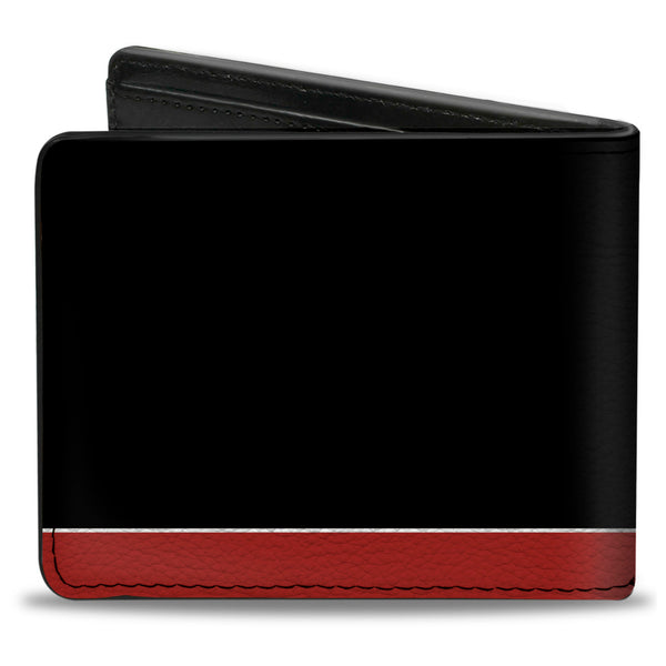 Buckle-Down Bi-Fold Wallet - Dodge Challenger R T Emblem Stripe Black Blue White Red