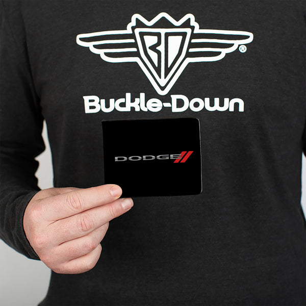 Buckle-Down Bi-Fold Wallet - DODGE Red Rhombus Black Silver Red