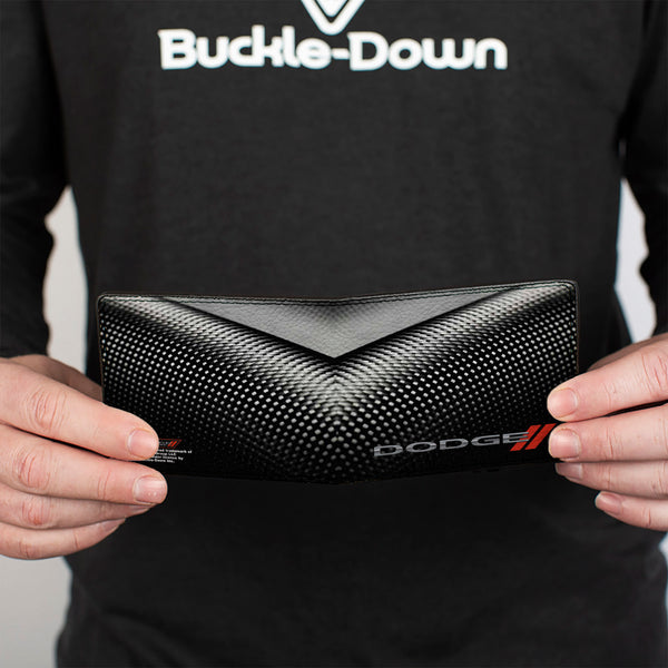Buckle-Down Bi-Fold Wallet - Dodge Red Rhombus Carbon Fiber