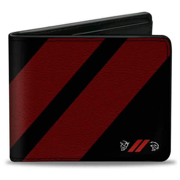 Buckle-Down Bi-Fold Wallet - Dodge Rhombus Stripe Demon Hellcat Icon Black Red White