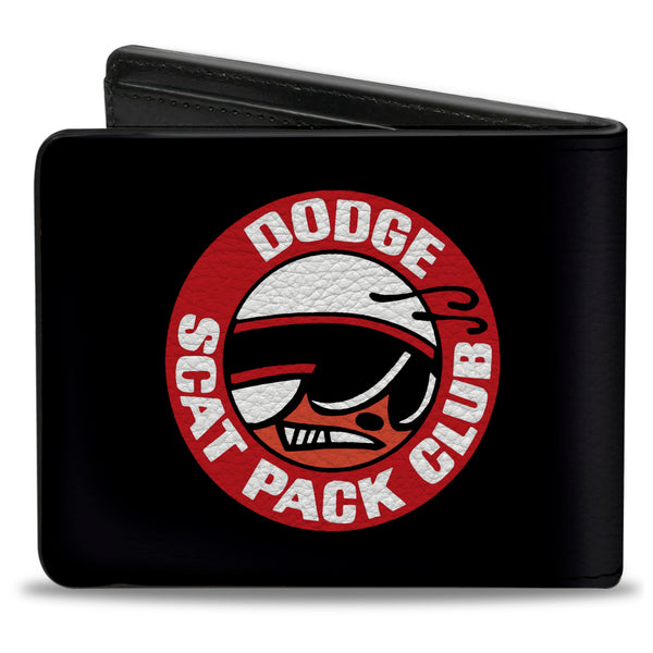 Buckle-Down Bi-Fold Wallet - DODGE SCAT PACK CLUB Bumblebee Logo Black Red White