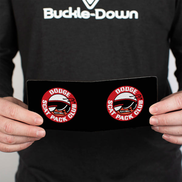 Buckle-Down Bi-Fold Wallet - DODGE SCAT PACK CLUB Bumblebee Logo Black Red White
