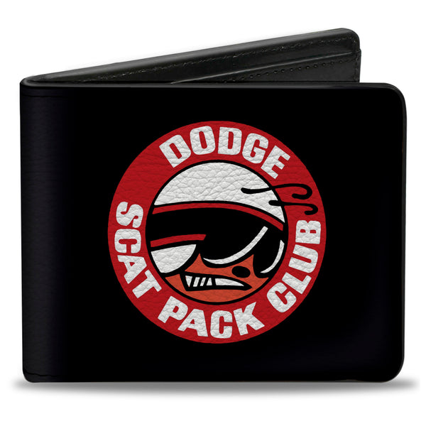 Buckle-Down Bi-Fold Wallet - DODGE SCAT PACK CLUB Bumblebee Logo Black Red White
