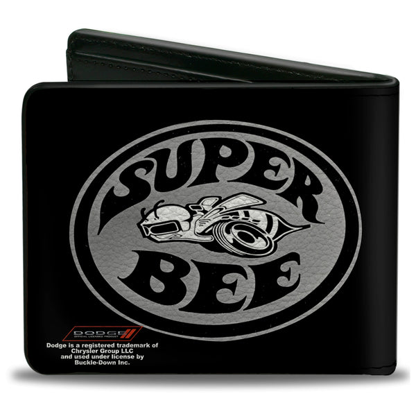 Buckle-Down Bi-Fold Wallet - Dodge SUPER BEE Logo Black Grays White