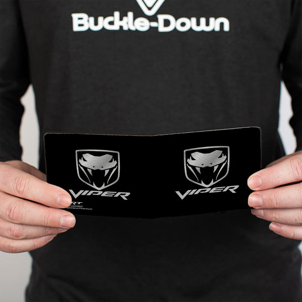 Buckle-Down Bi-Fold Wallet - Dodge Viper Black Silver Logo