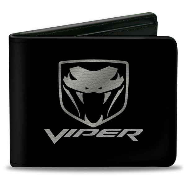 Buckle-Down Bi-Fold Wallet - Dodge Viper Black Silver Logo
