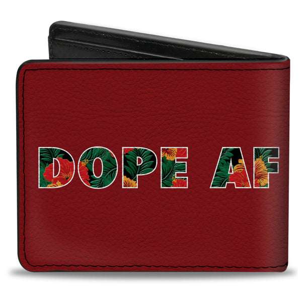 Buckle-Down Bi-Fold Wallet - DOPE AF Red White Tropical Flowers