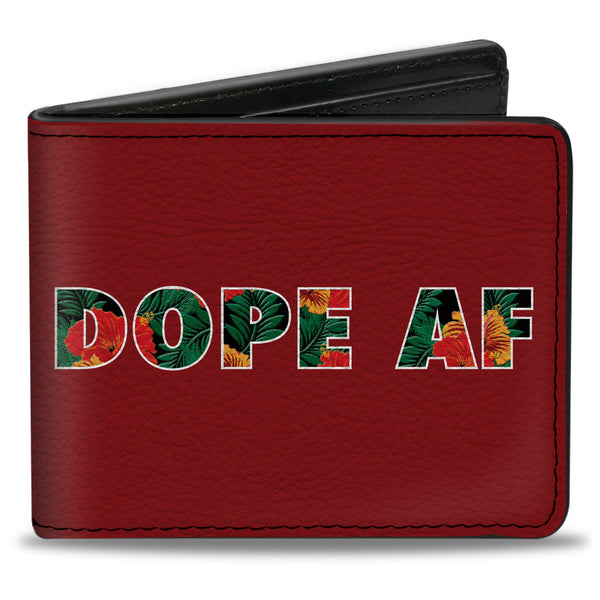 Buckle-Down Bi-Fold Wallet - DOPE AF Red White Tropical Flowers