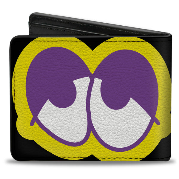 Buckle-Down Bi-Fold Wallet - Dopey Eyes Black Yellow Purple