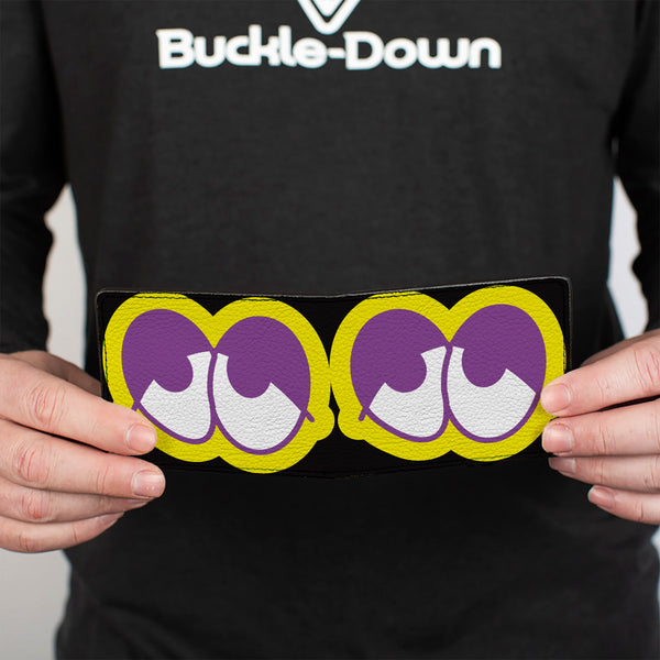Buckle-Down Bi-Fold Wallet - Dopey Eyes Black Yellow Purple