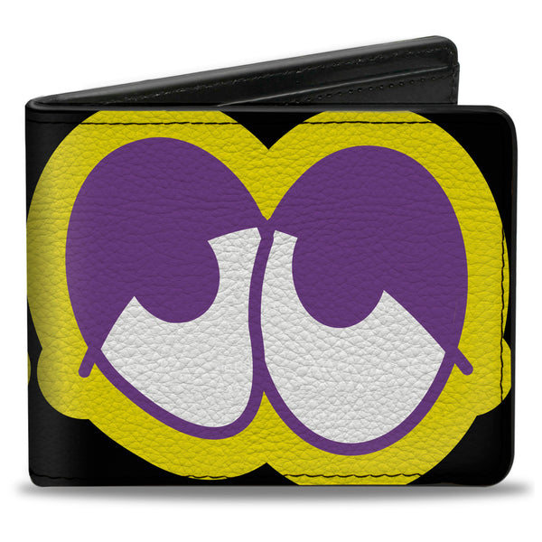 Buckle-Down Bi-Fold Wallet - Dopey Eyes Black Yellow Purple