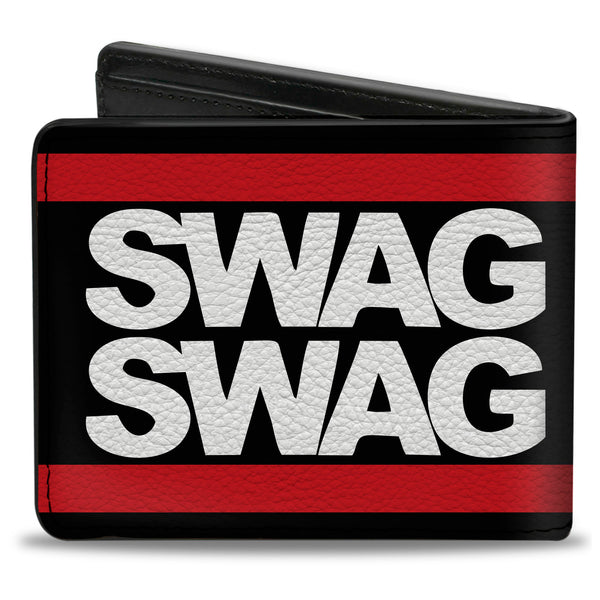 Buckle-Down Bi-Fold Wallet - Double SWAG Black White Red Stripe