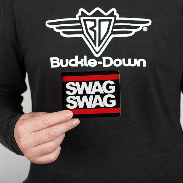 Buckle-Down Bi-Fold Wallet - Double SWAG Black White Red Stripe