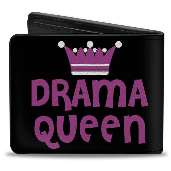 Buckle-Down Bi-Fold Wallet - DRAMA QUEEN Black Fuchsia