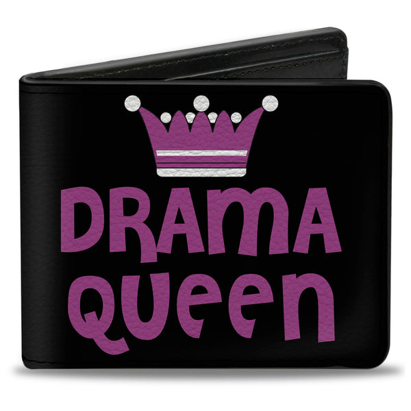 Buckle-Down Bi-Fold Wallet - DRAMA QUEEN Black Fuchsia