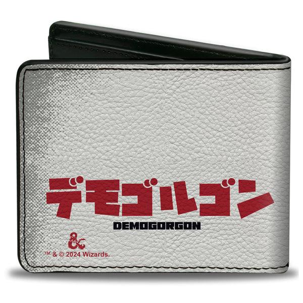 Buckle-Down Bi-Fold Wallet - Dungeons & Dragons Demogorgon And Dice Japanese Text White