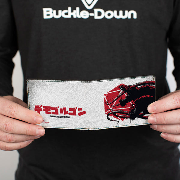 Buckle-Down Bi-Fold Wallet - Dungeons & Dragons Demogorgon And Dice Japanese Text White
