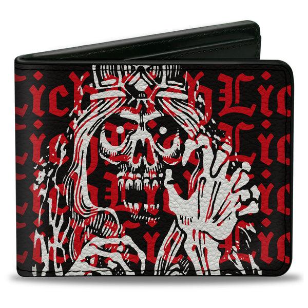Buckle-Down Bi-Fold Wallet - Dungeons & Dragons LICH Monster Illustration and Text Black/Red/White