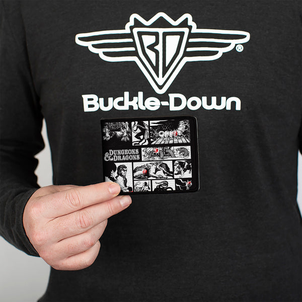 Buckle-Down Bi-Fold Wallet - Dungeons & Dragons Monster Illustration Blocks Black/White
