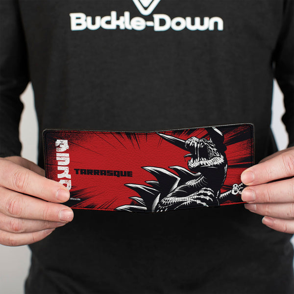 Buckle-Down Bi-Fold Wallet - Dungeons & Dragons TARRASQUE Monster And Text Black/Red/White