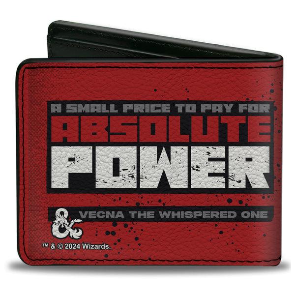 Buckle-Down Bi-Fold Wallet - Dungeons & Dragons Vecna Pose A SMALL PRICE TO PAY Close-Up Red/Black/Gray