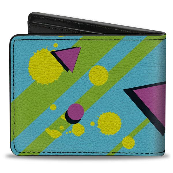 Buckle-Down Bi-Fold Wallet - Eighties Party Blue Yellow Pink