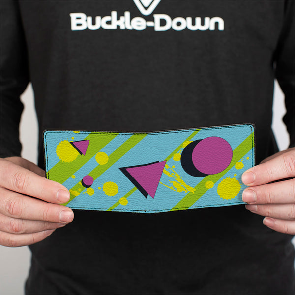 Buckle-Down Bi-Fold Wallet - Eighties Party Blue Yellow Pink
