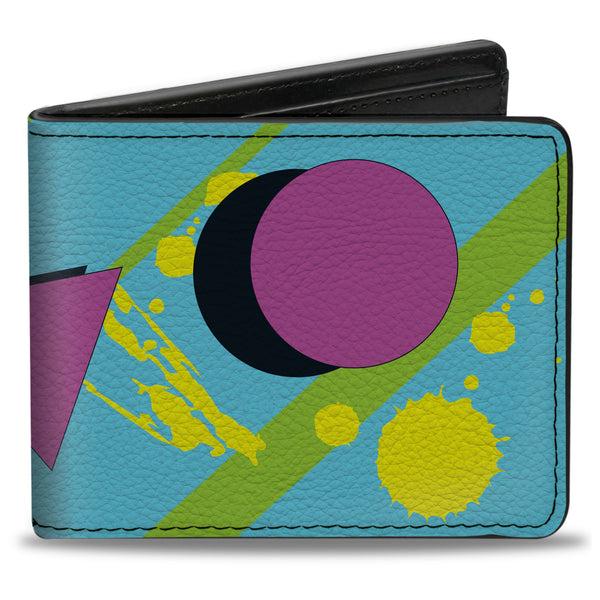 Buckle-Down Bi-Fold Wallet - Eighties Party Blue Yellow Pink
