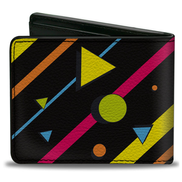 Buckle-Down Bi-Fold Wallet - Eighties Party2 Black Multi Neon