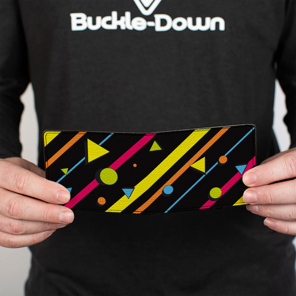 Buckle-Down Bi-Fold Wallet - Eighties Party2 Black Multi Neon
