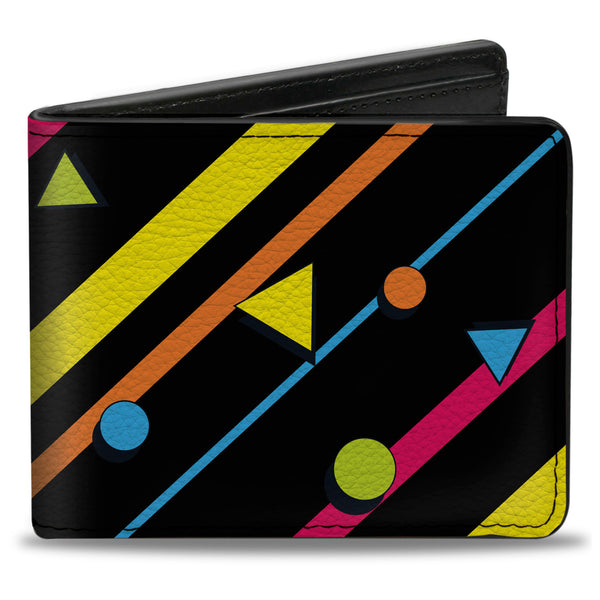 Buckle-Down Bi-Fold Wallet - Eighties Party2 Black Multi Neon