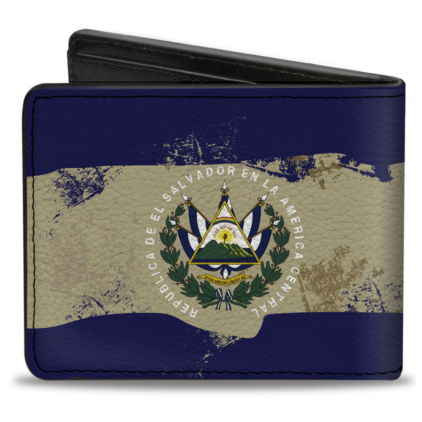 Buckle-Down Bi-Fold Wallet - El Salvador Flag Distressed Painting