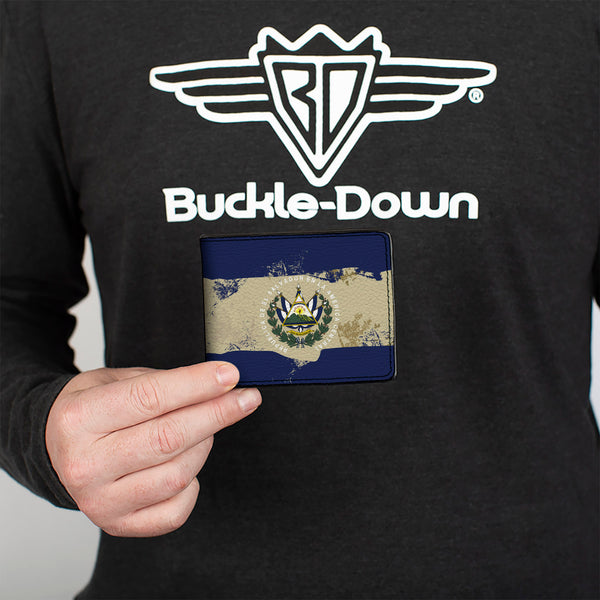 Buckle-Down Bi-Fold Wallet - El Salvador Flag Distressed Painting
