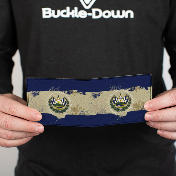 Buckle-Down Bi-Fold Wallet - El Salvador Flag Distressed Painting