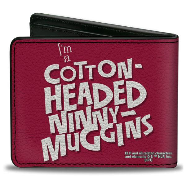 Buckle-Down Bi-Fold Wallet - Elf Buddy The Elf Screaming Pose + MUGGINS Quote Red White