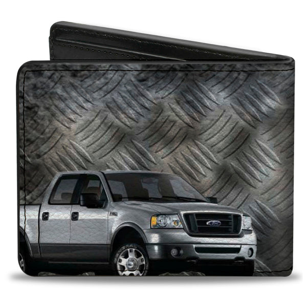 Buckle-Down Bi-Fold Wallet - F-150 + Ford Truck Checker Metal Diamond Plate
