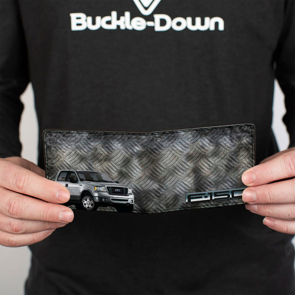 Buckle-Down Bi-Fold Wallet - F-150 + Ford Truck Checker Metal Diamond Plate