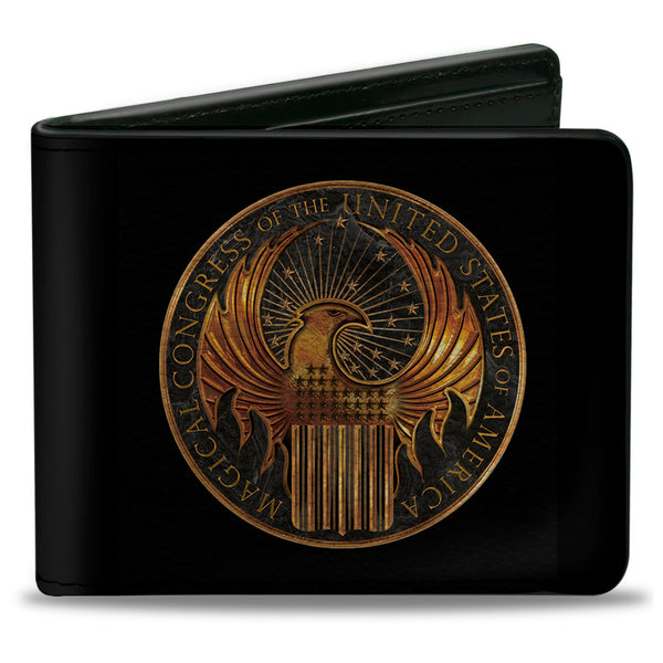 Buckle-Down Bi-Fold Wallet - Fantastic Beasts and Where to Find Them MACUSA Seal Black Golds