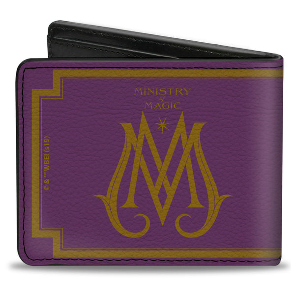 Buckle-Down Bi-Fold Wallet - Fantastic Beasts The Crimes Of Grindelwald MINISTRY OF MAGIC Icon Purple Gold