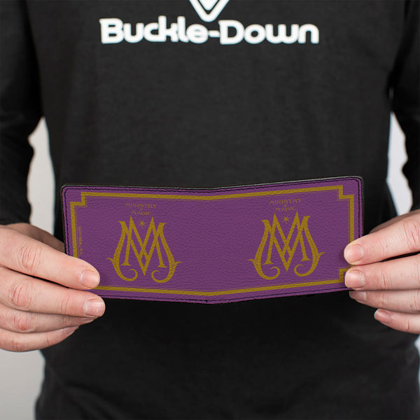 Buckle-Down Bi-Fold Wallet - Fantastic Beasts The Crimes Of Grindelwald MINISTRY OF MAGIC Icon Purple Gold