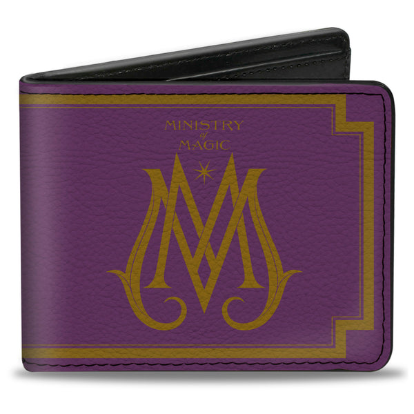 Buckle-Down Bi-Fold Wallet - Fantastic Beasts The Crimes of Grindelwald MINISTRY OF MAGIC Icon Purple Gold
