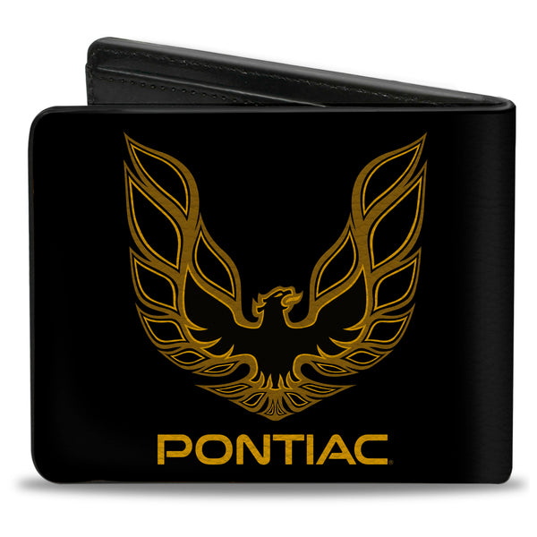 Buckle-Down Bi-Fold Wallet - Firebird PONTIAC Logo Black Golds