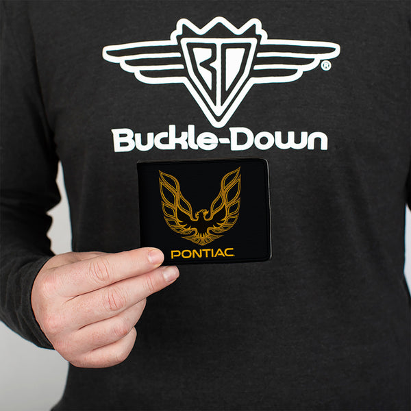 Buckle-Down Bi-Fold Wallet - Firebird PONTIAC Logo Black Golds