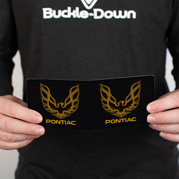Buckle-Down Bi-Fold Wallet - Firebird PONTIAC Logo Black Golds