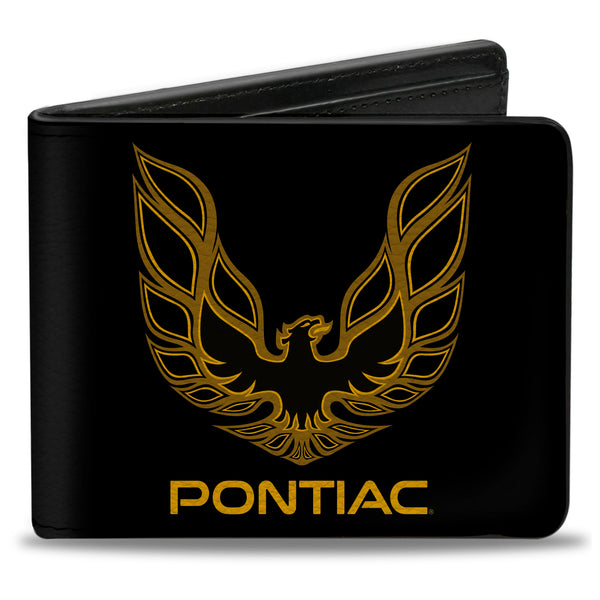 Buckle-Down Bi-Fold Wallet - Firebird PONTIAC Logo Black Golds