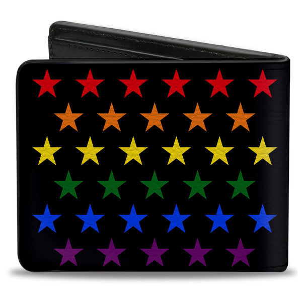 Buckle-Down Bi-Fold Wallet - Flag American Pride Rainbow Black