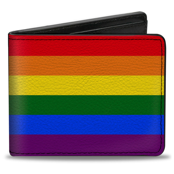 Buckle-Down Bi-Fold Wallet - Flag American Pride Rainbow Black Buckle-Down Bi-Fold Wallet - Flag American Pride Rainbow Black